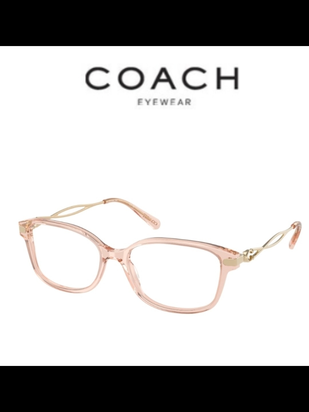 Coach Rose Pink Crystal HC 6172 Only Frames With Gold Temples No Lenses